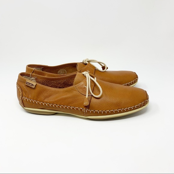 Pikolinos Brown Stitched Leather Tie Loafers Sz 41 - Picture 4 of 11